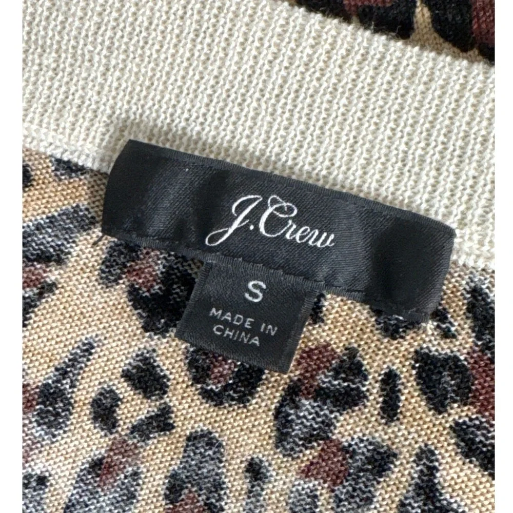 J. Crew Womens Tippi Sweater Leopard Print J6354 Size‎ S